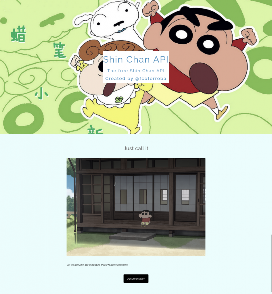 API main page